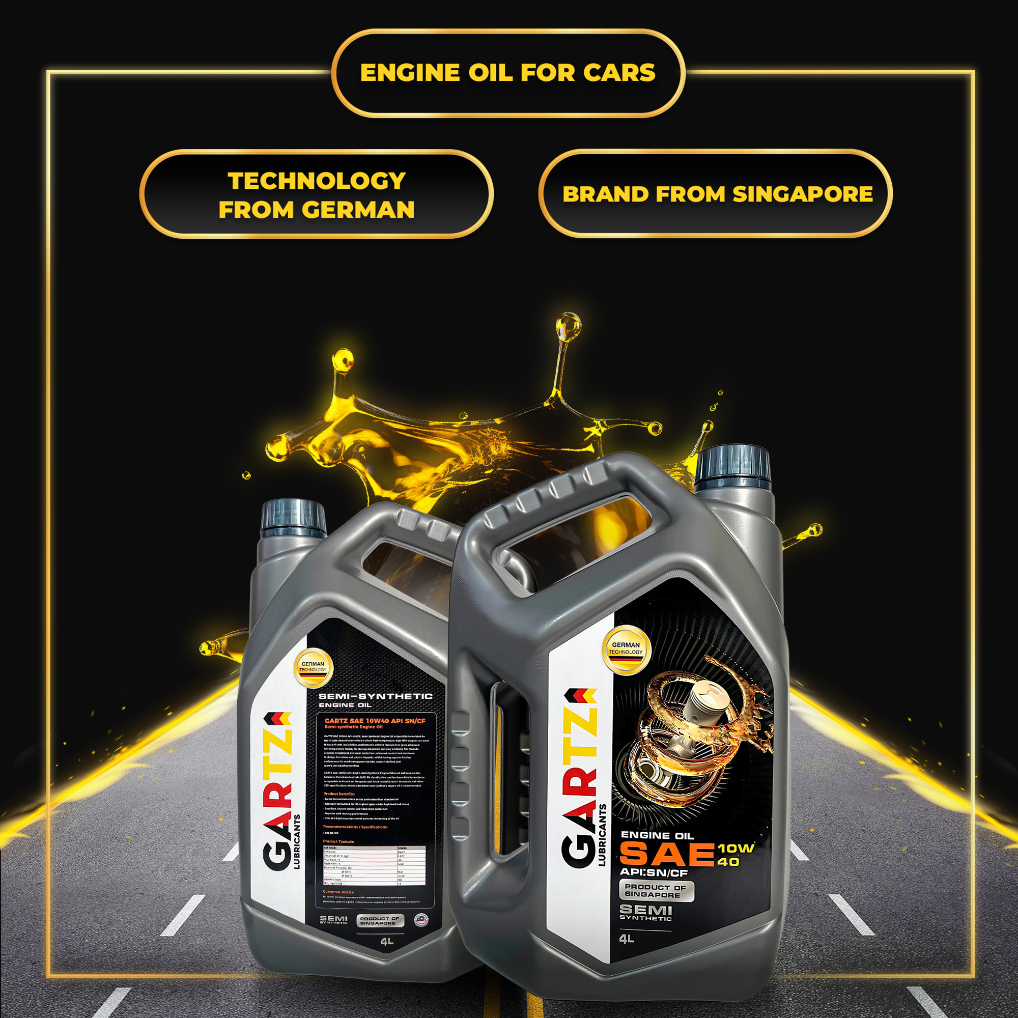 GARTZ SAE 10W40 PRENIUM ENGINE OIL