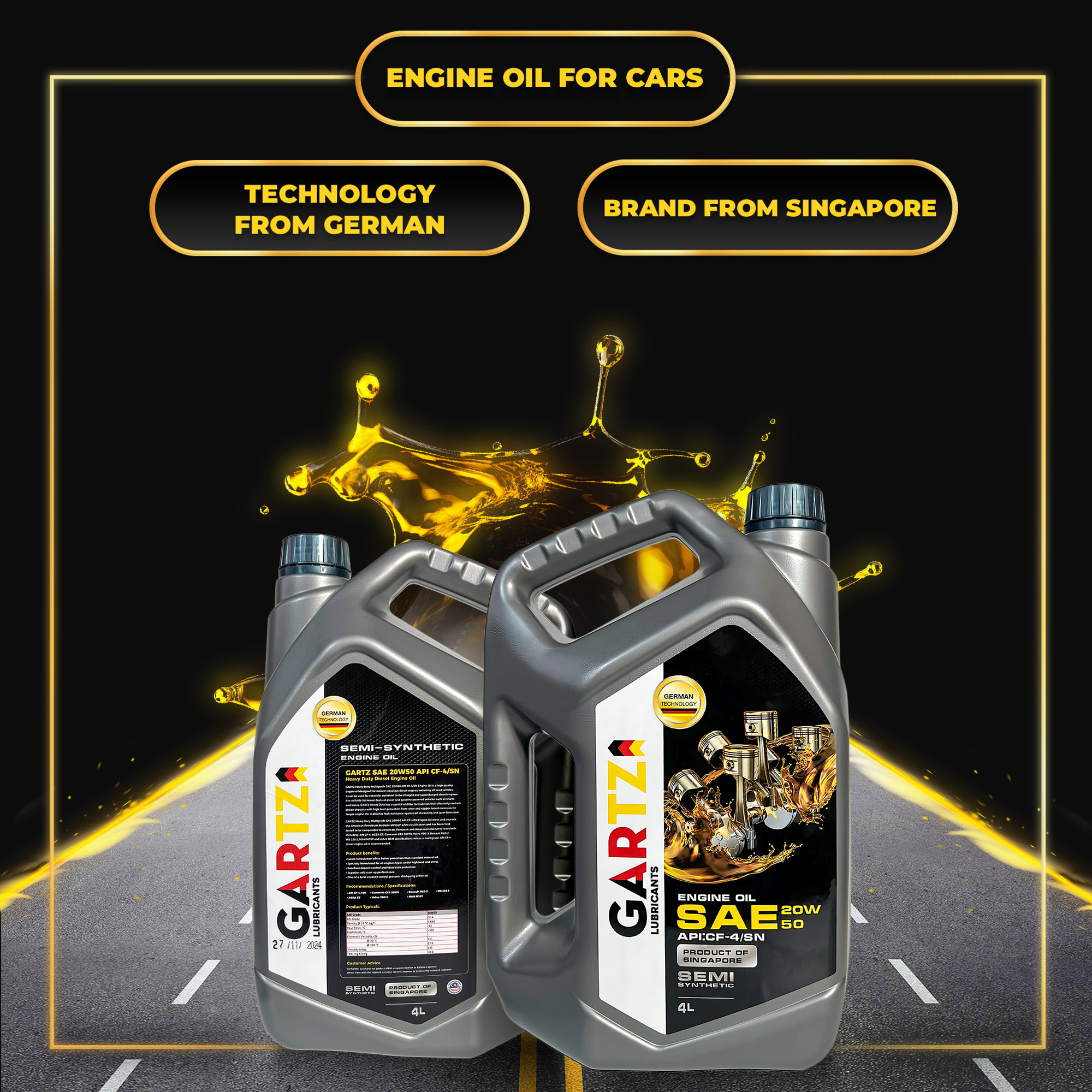 GARTZ SAE 20W50 PREMIUM ENGINE OIL