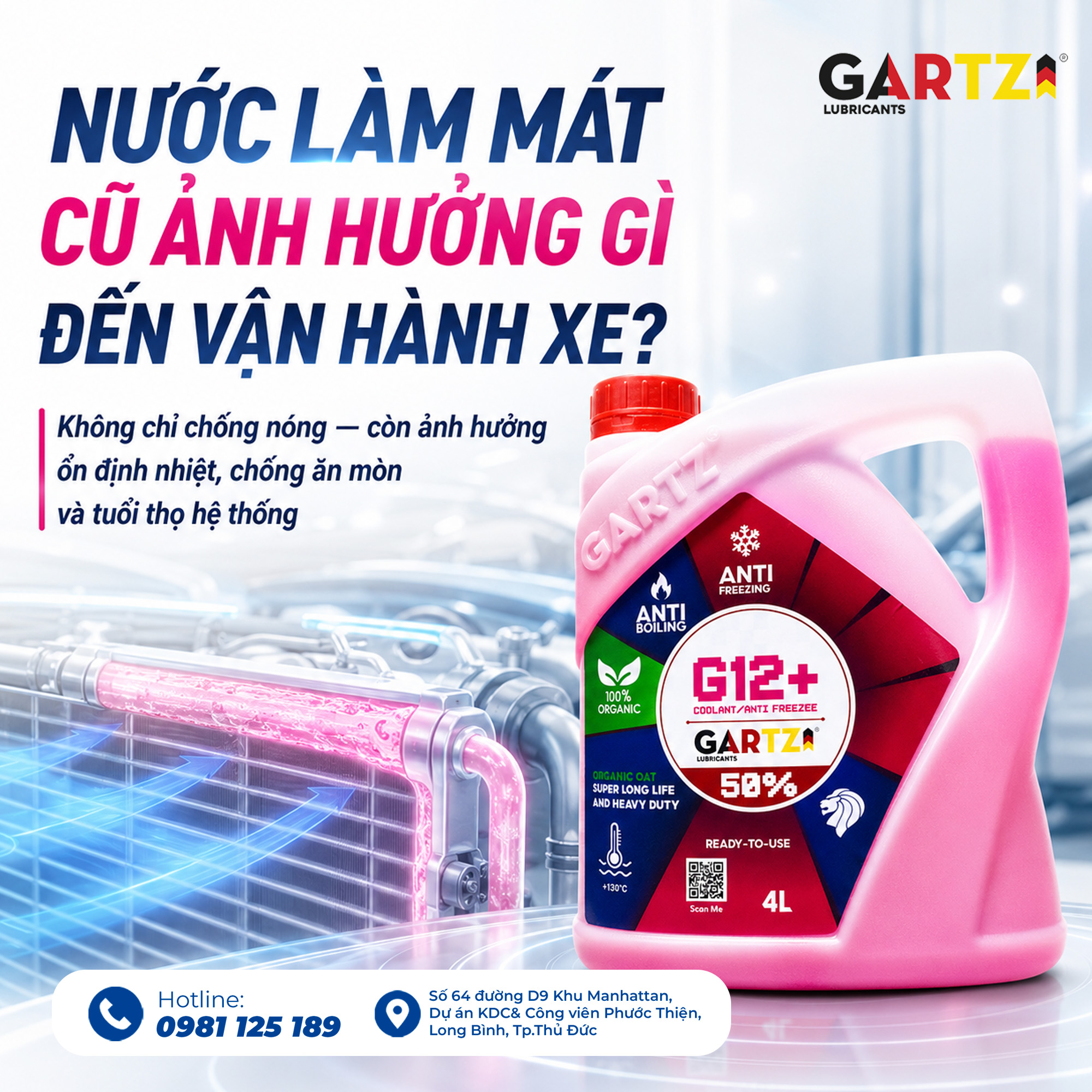 Nước làm mát xuống cấp ảnh hưởng gì đến vận hành xe?