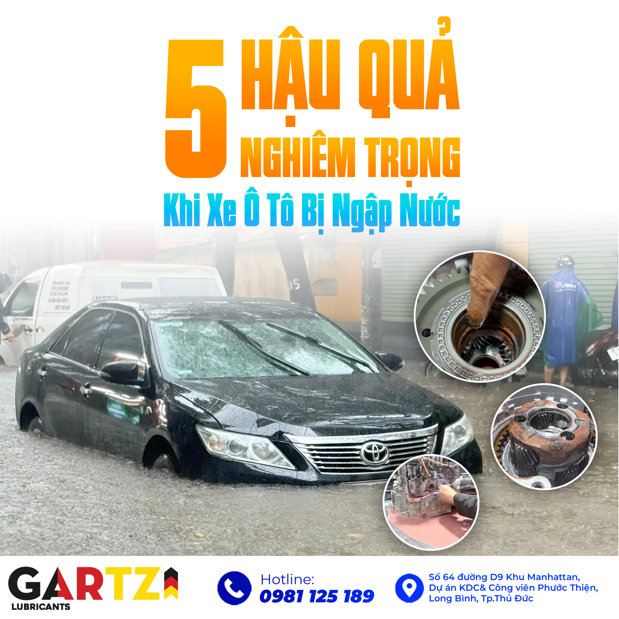 5 Hậu Quả Nghiêm Trọng Khi Xe Ô Tô Bị Ngập Nước & Cách Xử Lý Triệt Để