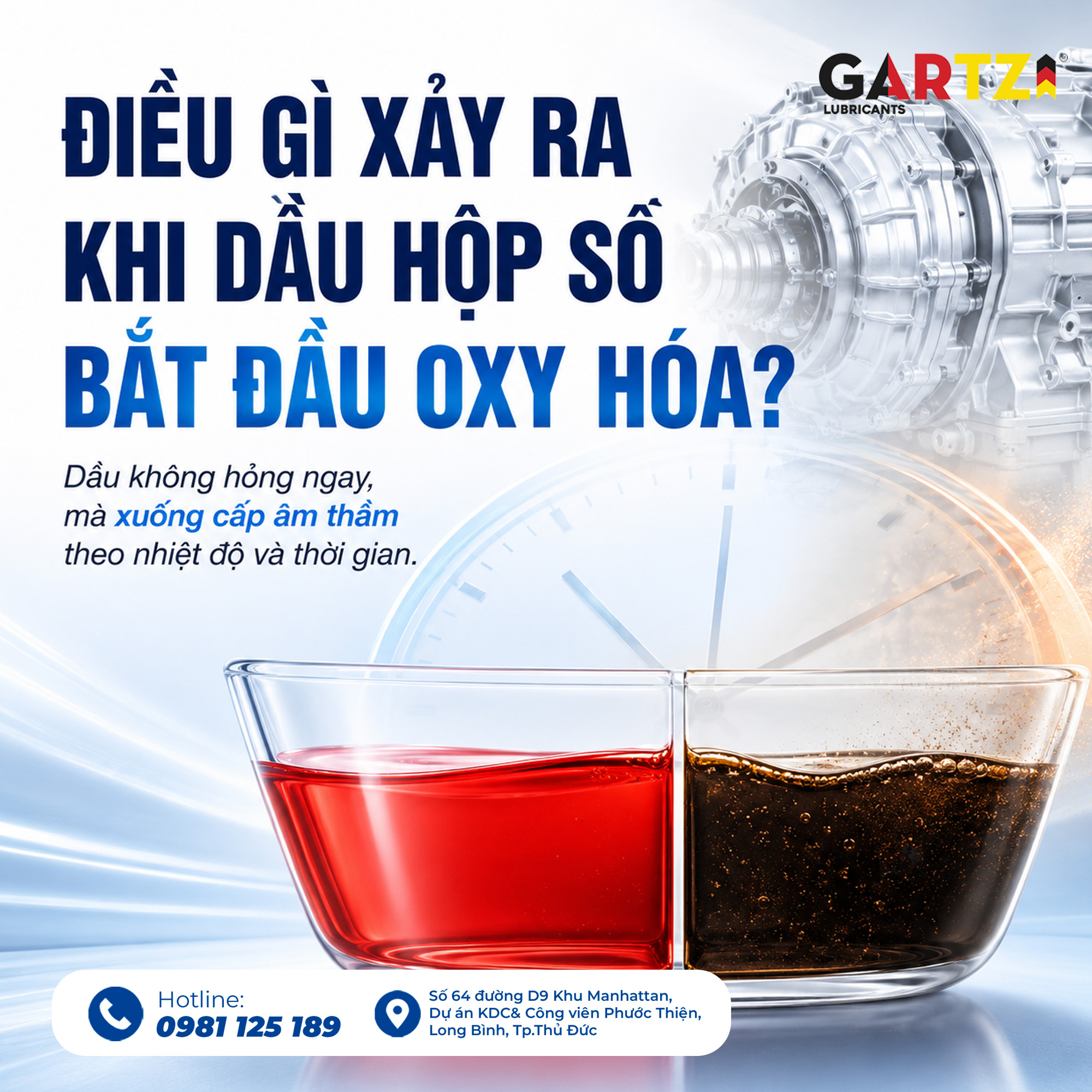 Điều gì xảy ra khi dầu hộp số bắt đầu oxy hóa?