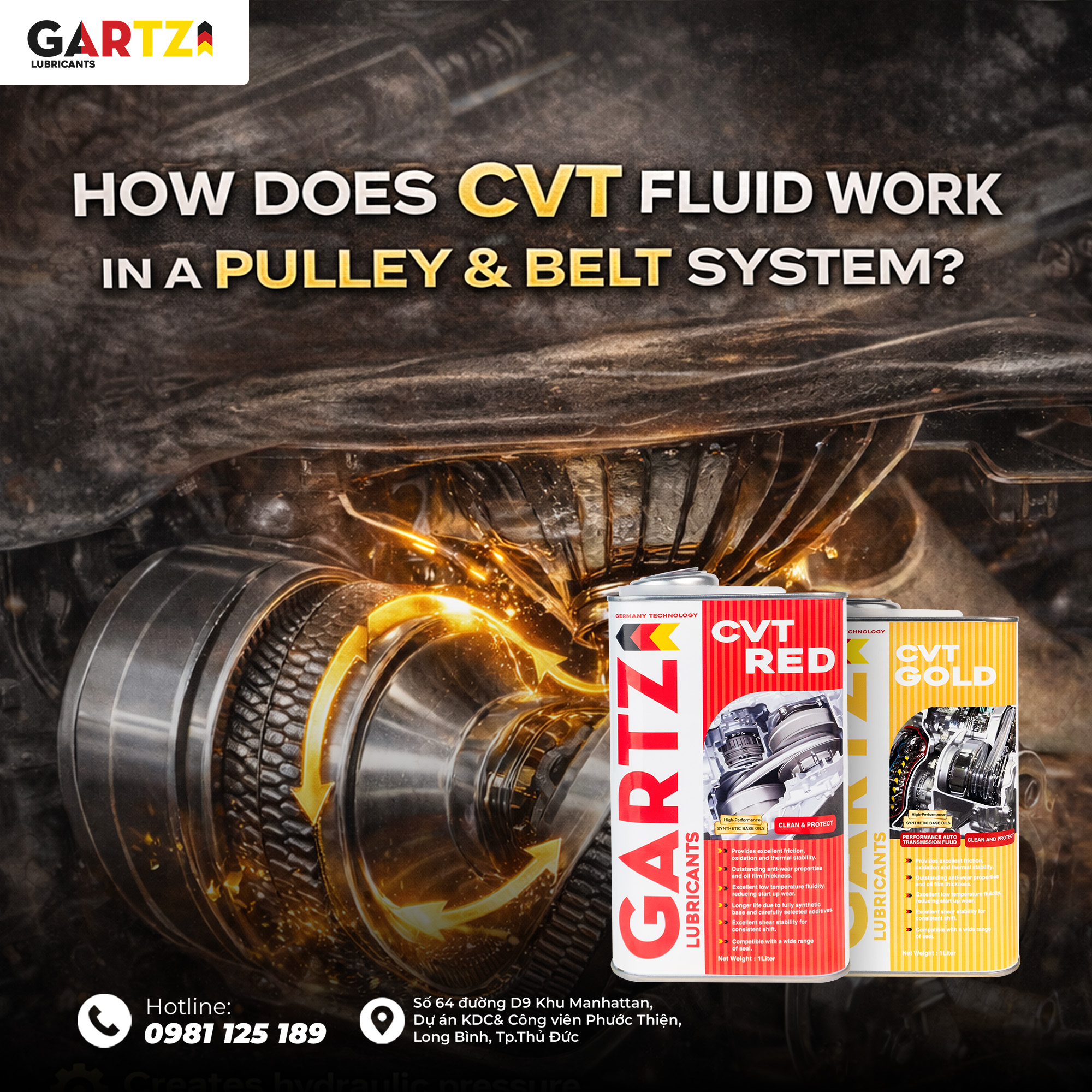 HOW DOES CVT OIL WORK IN A PULLEY-BELT SYSTEM?