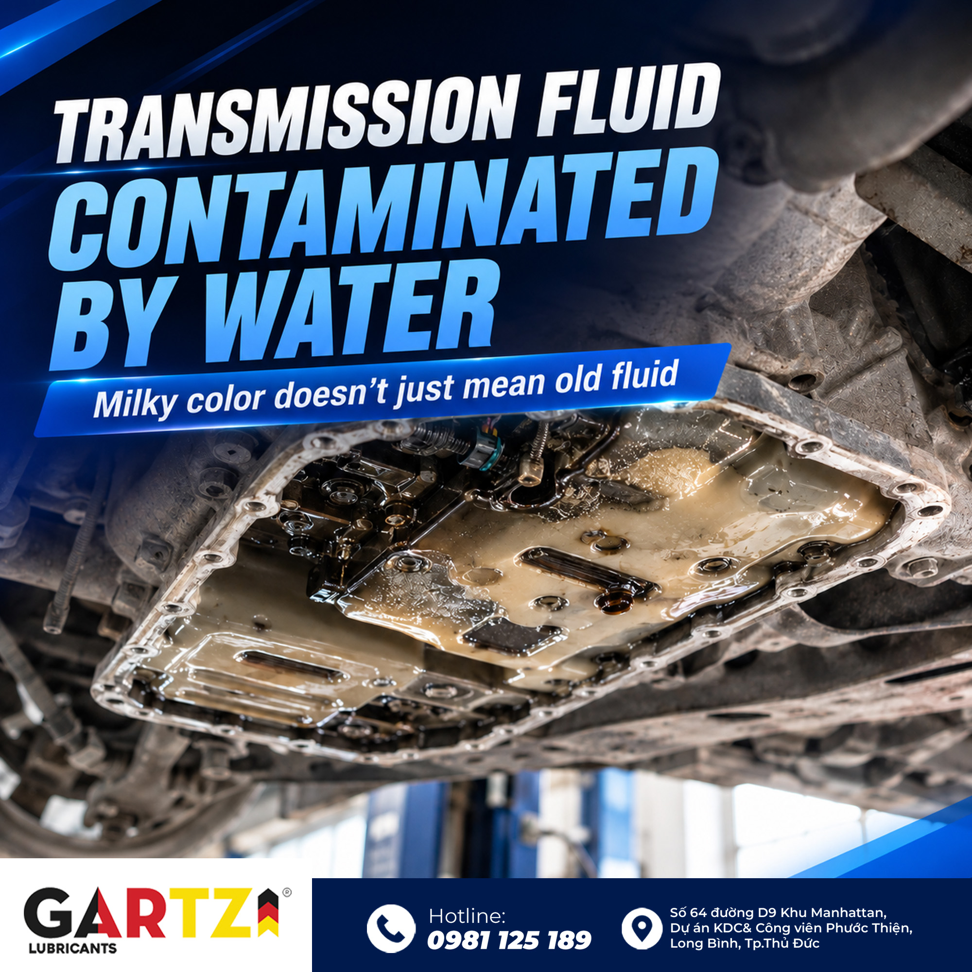 How dangerous is it when transmission fluid is contaminated with water?