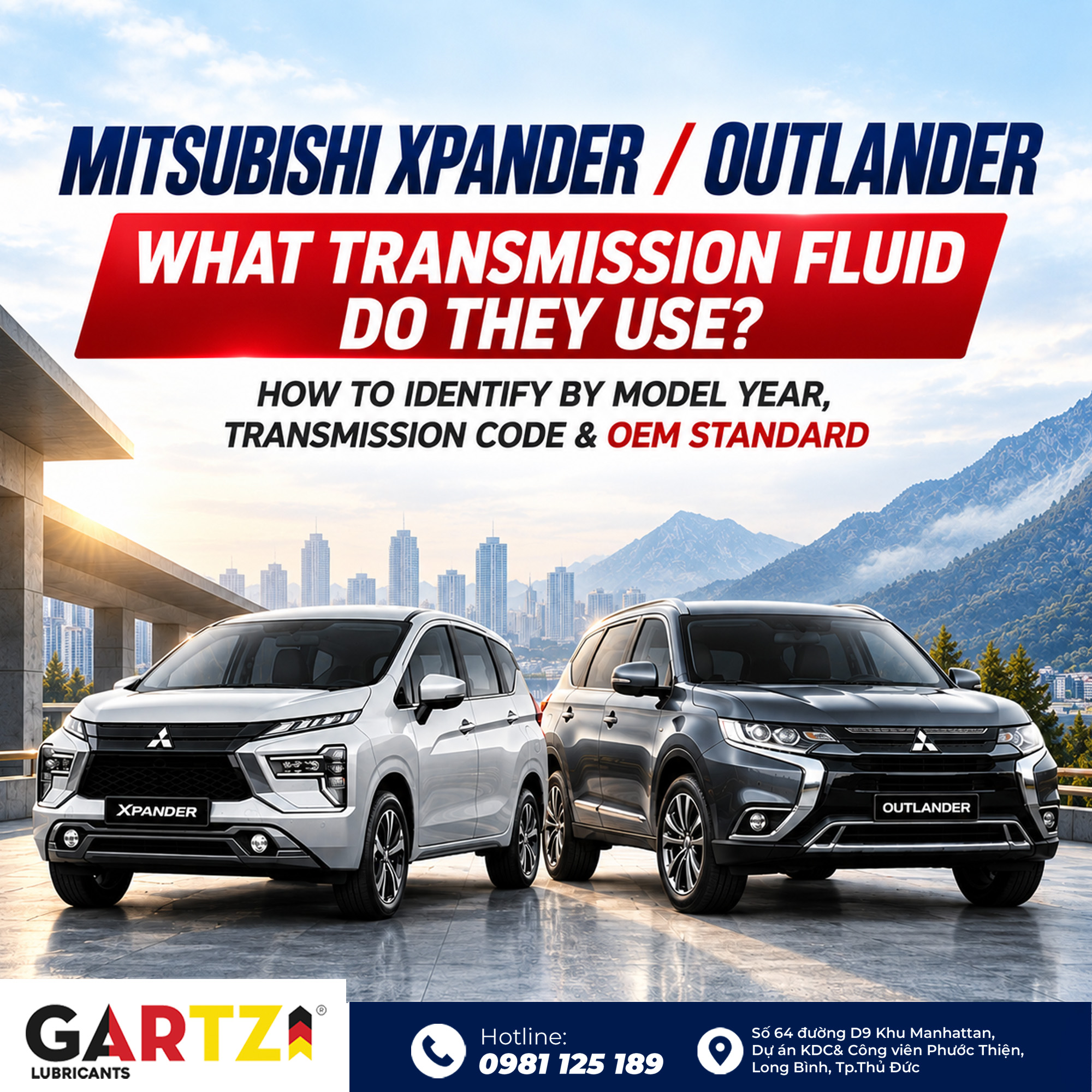 What type of transmission fluid does the Mitsubishi Xpander / Outlander use? How to determine it based on the vehicle model, transmission code, and OEM standard.