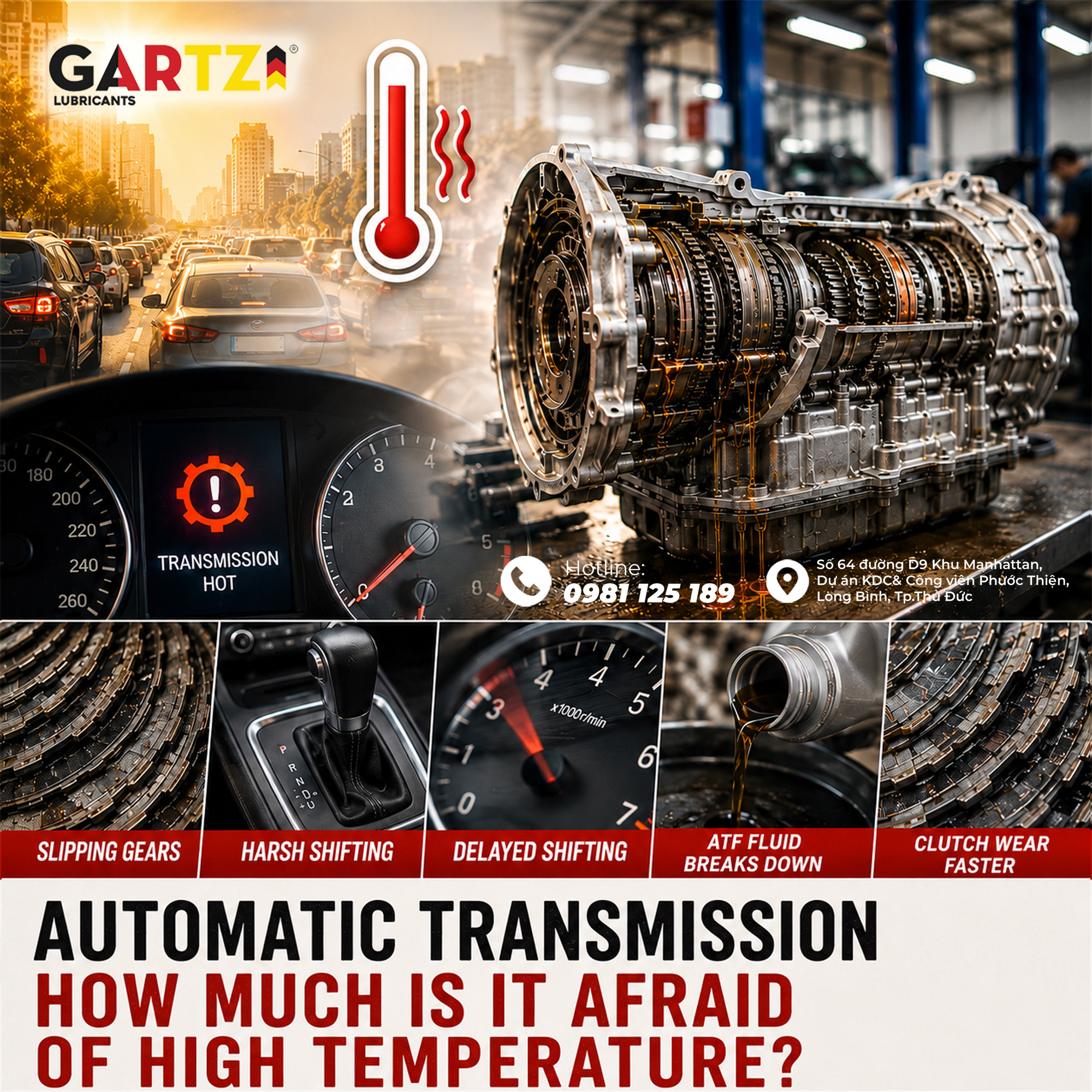 How sensitive are automatic transmissions to high temperatures?