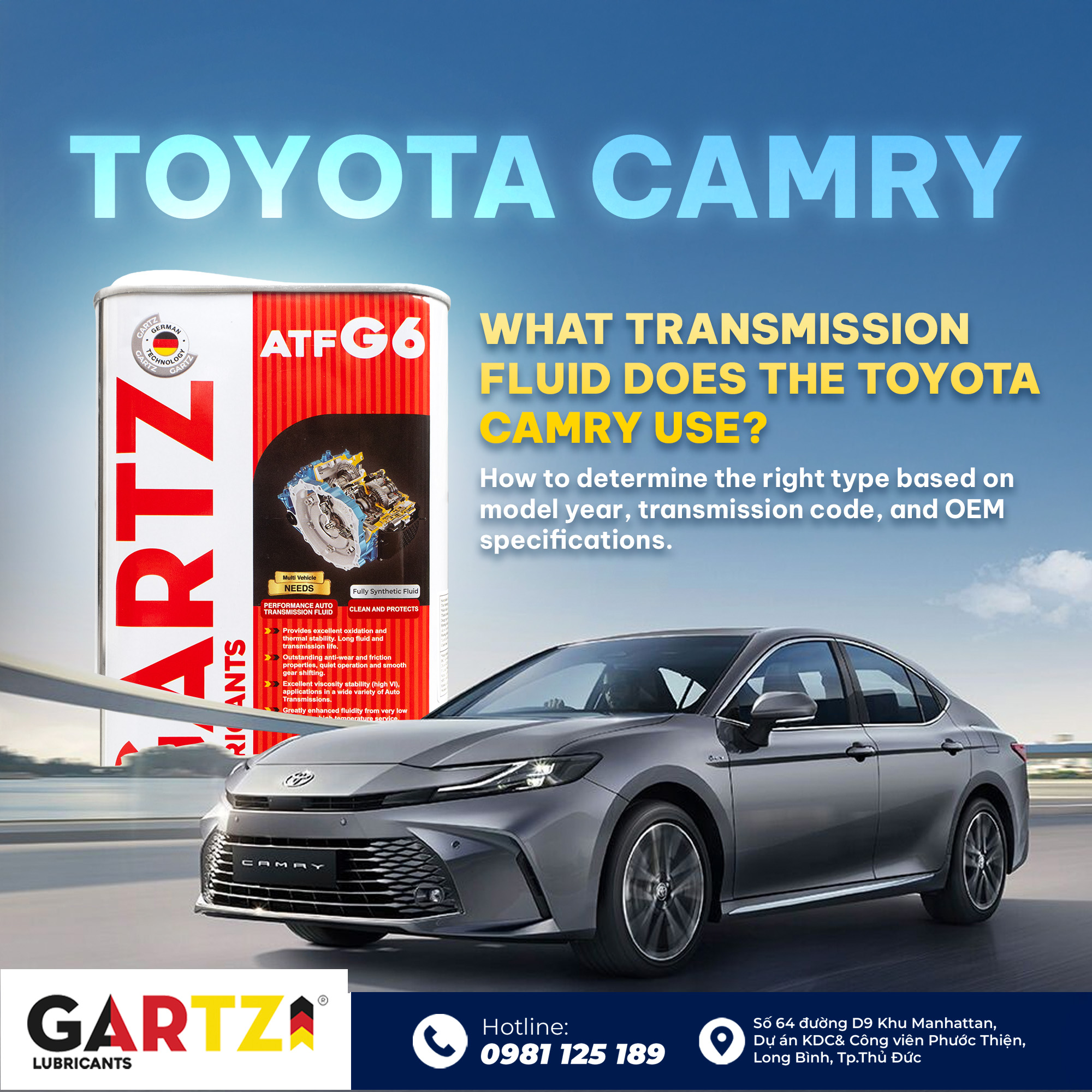 What type of transmission fluid does the Toyota Camry use? How to determine it based on the model year, transmission code, and OEM standard.