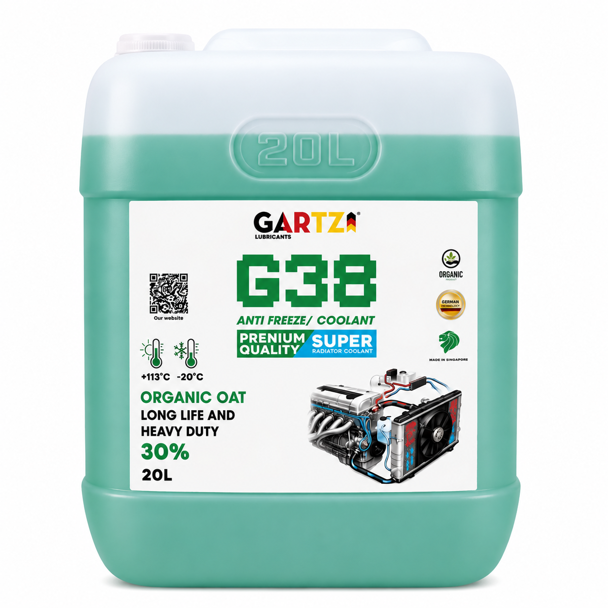 Gartz G38 Anti Freeze Coolant | Premium Organic OAT Radiator Coolant
