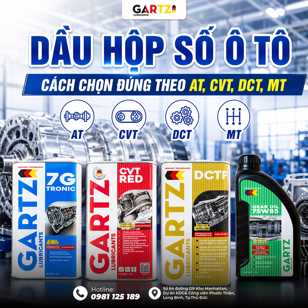 Dầu hộp số ô tô và cách chọn đúng theo từng loại AT, CVT, DCT, MT