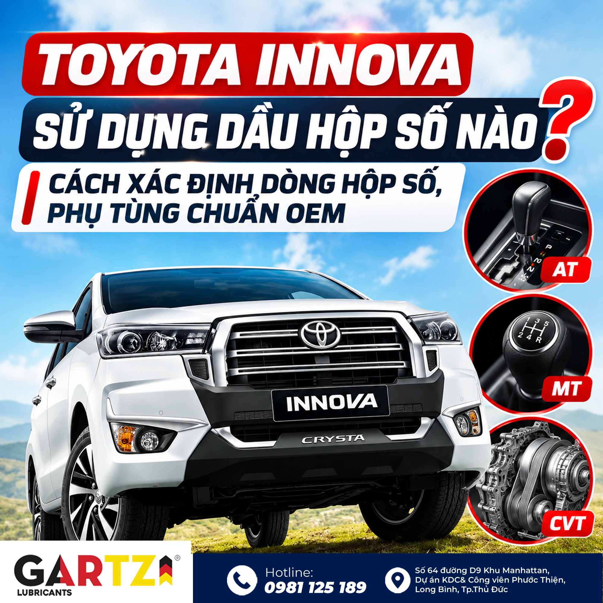 Toyota Innova sử dụng dầu hộp số nào? Cách xác định dòng hộp số, phụ tùng chuẩn OEM
